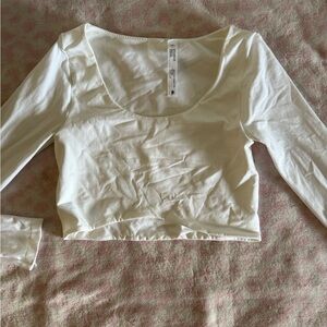 Women's White Long Sleeve Top